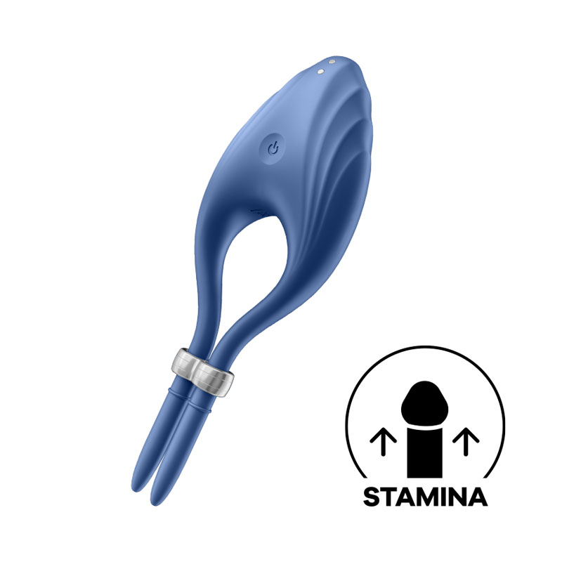 Blue Vibrating Adjustable Lasso Cock Ring