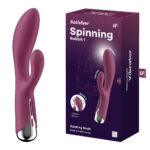 Red 20 cm USB Rechargeable Rotating Rabbit Vibrator