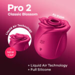 Red USB Rechargeable Air Pulse Rose Stimulator