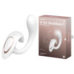 White USB Rechargeable Vibrator with Clit Stim