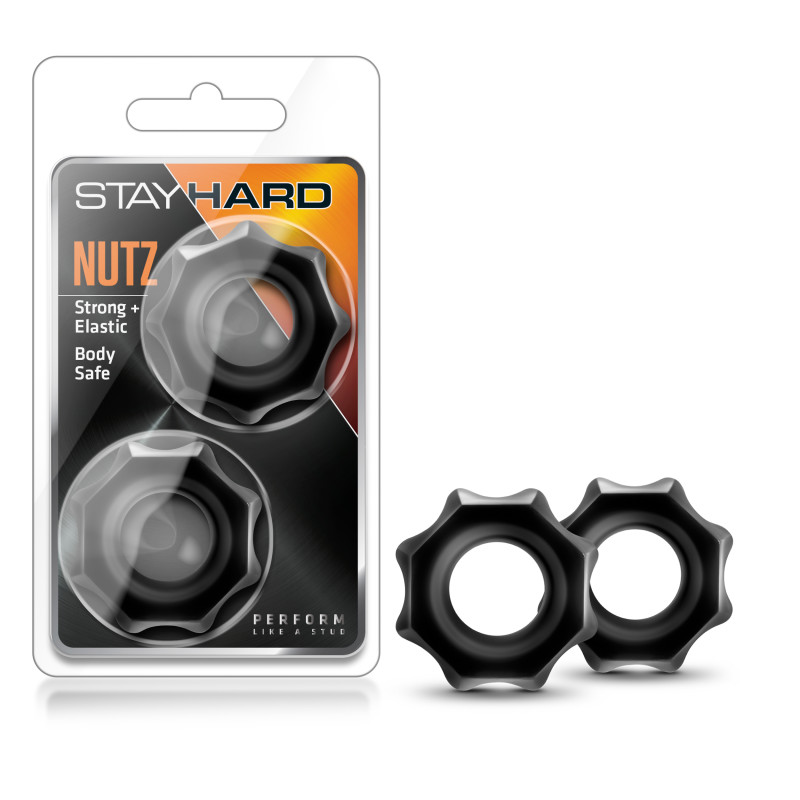Black Cock Rings - Set of 2