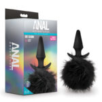 Black 10 cm Butt Plug with Bunny Tail