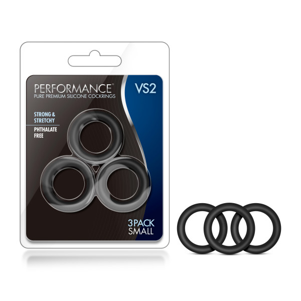 Black Small Cock Rings - Set of 3