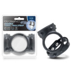 Black Cock Ring with Twin Adjustable Straps