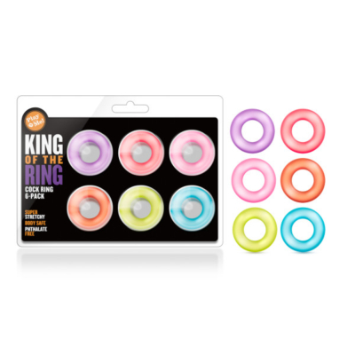 Coloured Cock Rings - Set of 6