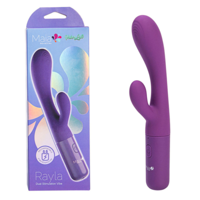Purple 17.8 cm USB Rechargeable Rabbit Vibrator