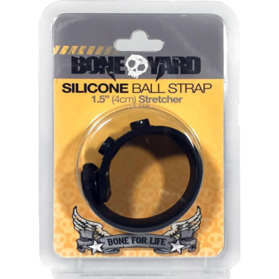 Black 3-Snap 4 cm Adjustable Ball Stretcher Ring