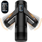 Black USB Rechargeable Thrusting & Massaging Auto Masturbator with Heater