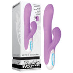 Purple 22.9 cm (9'') USB Rechargeable Rabbit Vibrator with Sucking Clit Stim