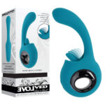 Blue 17.8 cm USB Rechargeable Vibrator with Flicking Stimulator