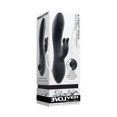 Black 21.2 cm USB Rechargeable Rabbit Vibrator
