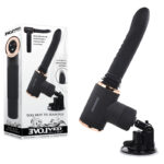 Black USB Rechargeable Thrusting Vibe with Stand