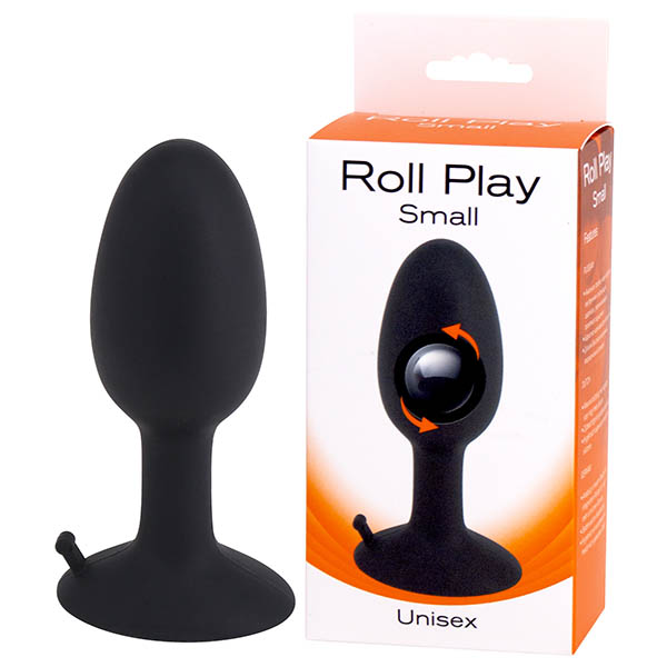Black Small 8 cm Butt Plug with Internal Ball