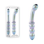 Blue/Violet Glass 18.5 cm Double Ended Massager
