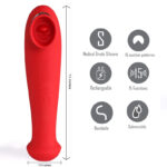 Red USB Rechargeable Suction Fluttering Tongue Vibrator Wand
