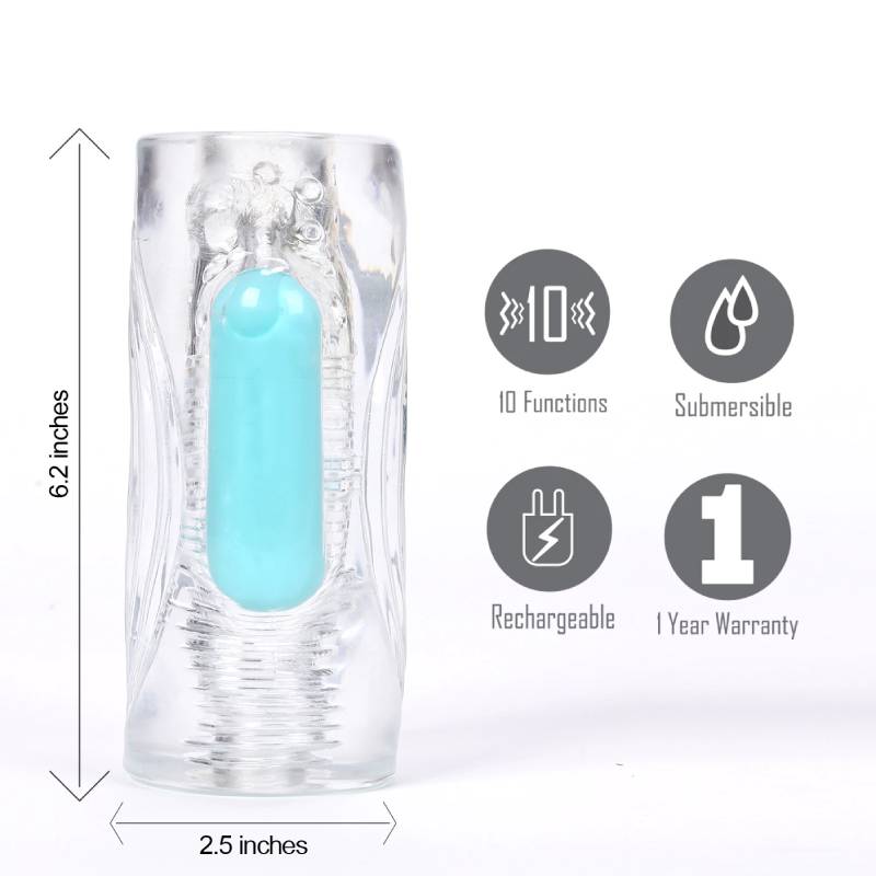 Clear Vibrating Stroker Sleeve