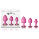 Pink Butt Plugs with Gems - Set of 3 Sizes