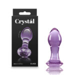 Purple 9 cm Glass Butt Plug