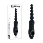 Black 23.1 cm USB Rechargeable Vibrating Anal Beads with Clitoral Suction