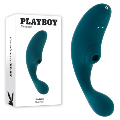 Blue USB Rechargeable Vibrator with Clitoral Suction