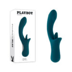 Blue 22.9 cm USB Rechargeable Vibrator with Clitoral Flicker