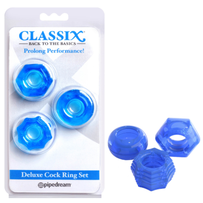 Blue Cock Rings - Set of 2