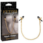 Gold Nipple Clamps with Chain