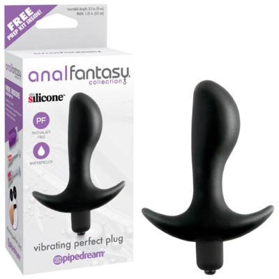 Black 9 cm (3.5'') Vibrating Butt Plug