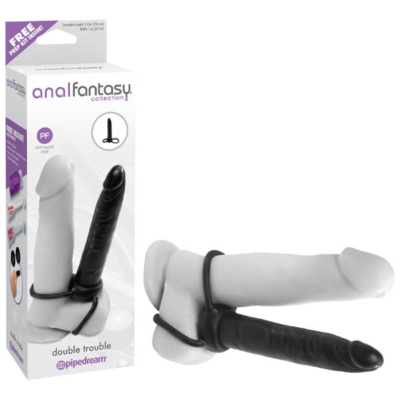 Black 13.1 cm (5.25'') Anal Dong & Cock Ring
