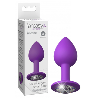 Purple 7.2 cm Butt Plug with Jewel Base