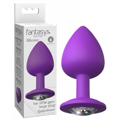 Purple 9.6 cm Butt Plug with Jewel Base