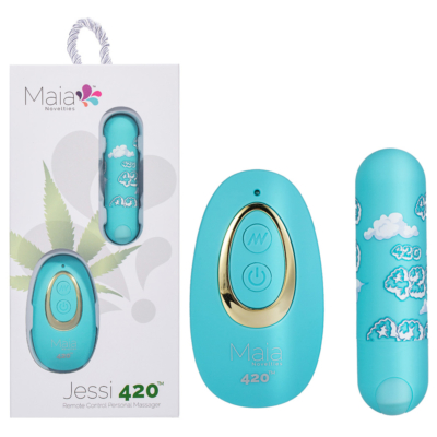 Sky Blue 7.6 cm USB Rechargeable Bullet with Wireless Remote