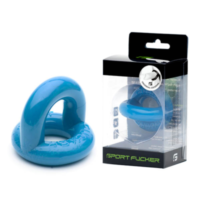 Police Blue Cock & Balls Ring