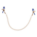 Gold Nipple Clamps with Cougar Chain