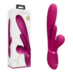 Pink 25 cm USB Rechargeable Thrusting Vibrator with Air Wave Stimulator