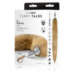Metal 6.3 cm Butt Plug with Brown Fox Tail