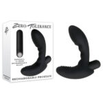 Black Prostate Massager with USB Rechargeable Bullet