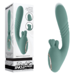 Green 21 cm USB Rechargeable Thrusting & Rotating Vibrator