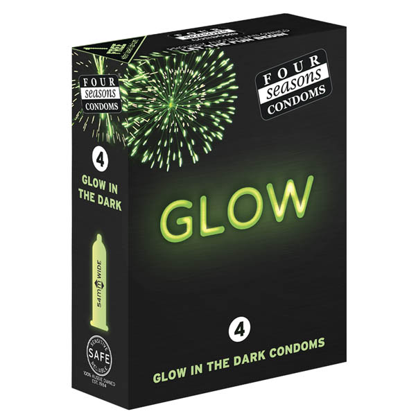 Glow In The Dark Lubricated Condoms - 4 Pack