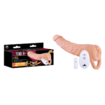 Flesh 2 Inch Vibrating Penis Extender and Stroker
