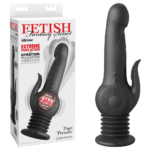 Black USB Rechargeable 23.5 cm Gyrating Rabbit Vibrator