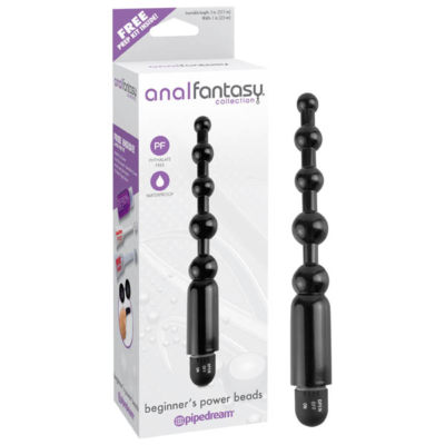 Black 12.7 cm (5'') Vibrating Anal Beads