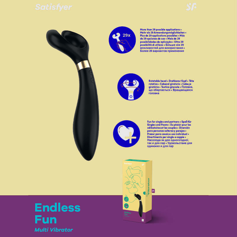 Black 23.5 cm USB Rechargeable Stimulator