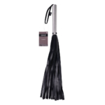 Black Flogger Whip with Metal Handle