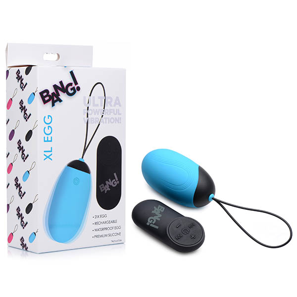 Blue XL USB Rechargeable Egg with Wireless Remote