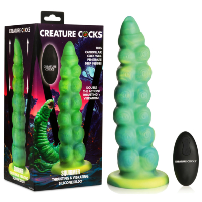 Green 22.3 cm USB Rechargeable Thrusting Fantasy Dildo
