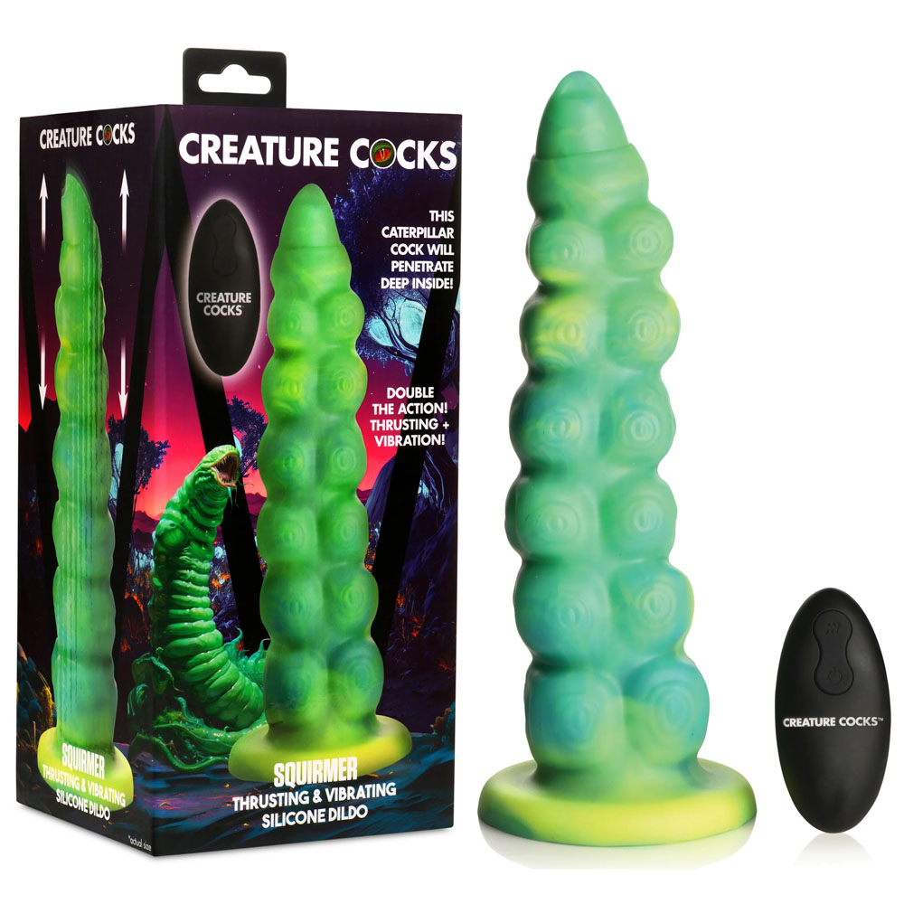 Green 22.3 cm USB Rechargeable Thrusting Fantasy Dildo