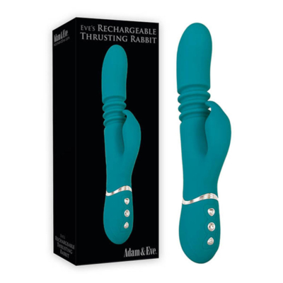 Green 22.9 cm (9'') USB Rechargeable Thrusting Rabbit Vibrator