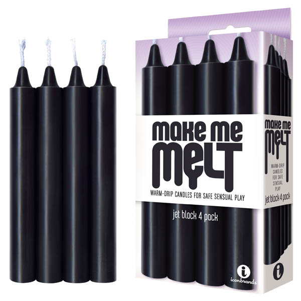 Jet Black Drip Candles - 4 Pack