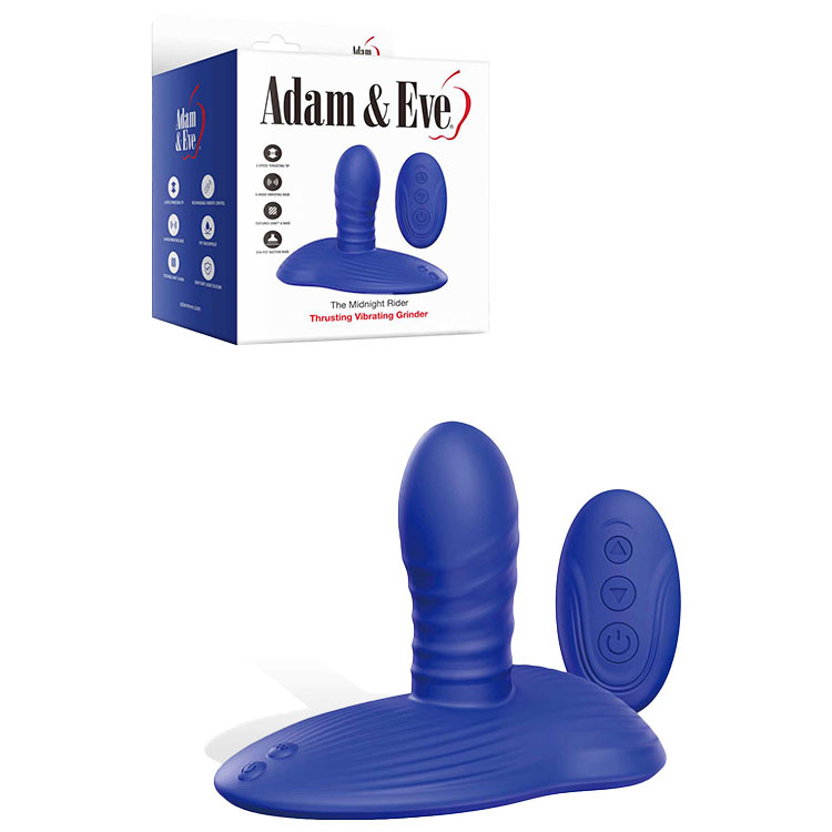 Blue USB Rechargeable Thrusting Vibrating Grinder with Remote Control
